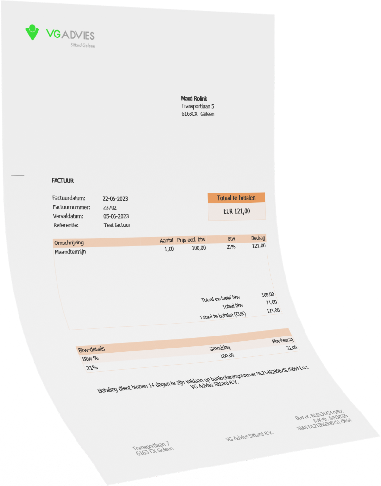 VG Advies Sittard-Geleen - Factuur